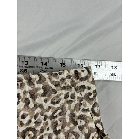 Mango MNG Cheetah Print Skirt Casual Women's Large Linen blend Brown & Beige - Picture 9 of 12